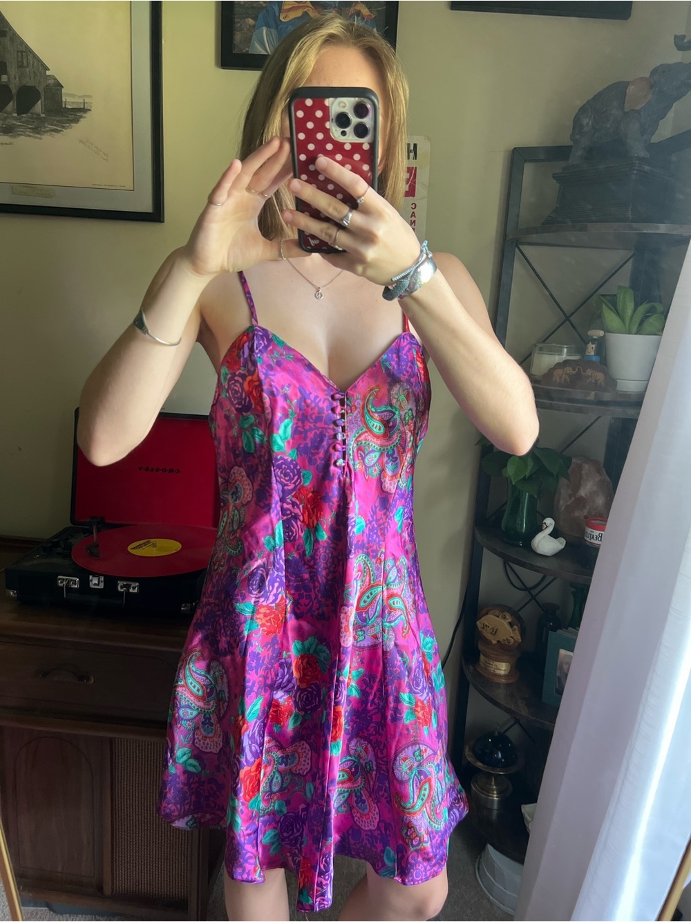 Vibrant Vintage Kathryn Purple Paisley Slip Dress